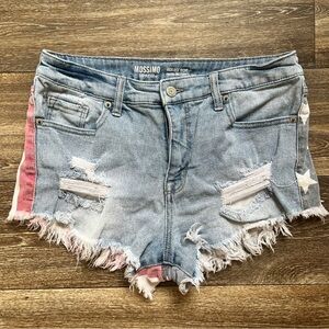 Mossimo American Flag Distressed Denim Shorts